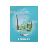 De Deense kaart illustreerde de reisposter. Notitieblok (Linkerzijde)