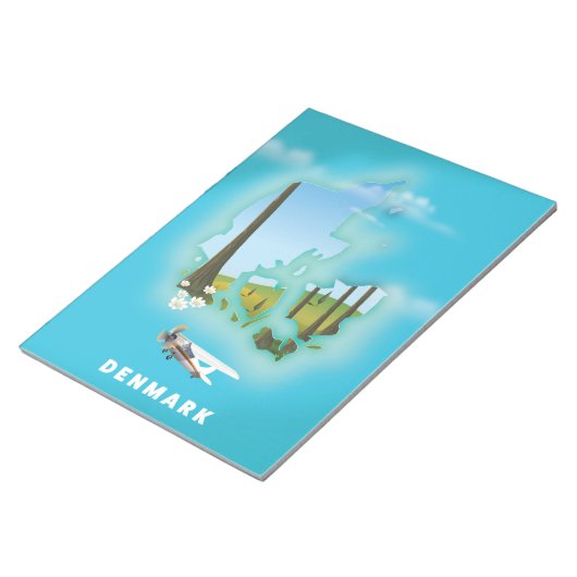 De Deense kaart illustreerde de reisposter. Notitieblok (Schuin)