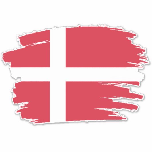 De Deense vlag Sticker (Voorkant)