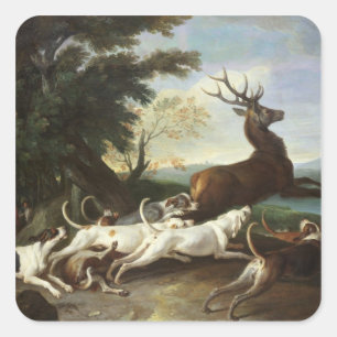 De Deer Hunt, 1718 Vierkante Sticker