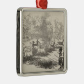 De deer Shooting in Gotha Metalen Ornament (Rechts)