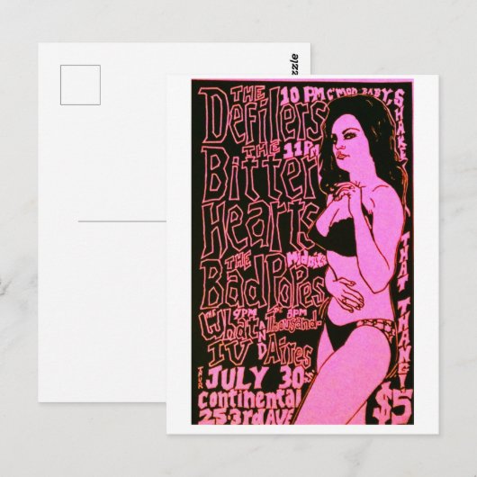 De Defilers Garage Rock Flyer Briefkaart (Voorkant / Achterkant)