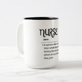 De definitie van een verpleegster deel 2 tweekleurige koffiemok (Voorkant links)