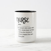 De definitie van een verpleegster deel 2 tweekleurige koffiemok (Center)