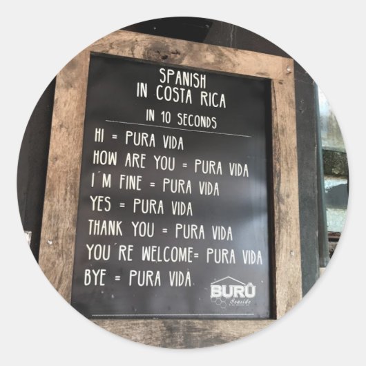 De definitie van Pura Vida Sticker (Voorkant)