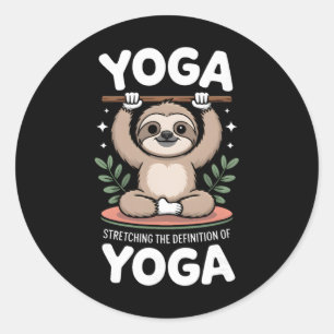 De Definitie Van Yoga Uitrekken Luiaard _2 Ronde Sticker