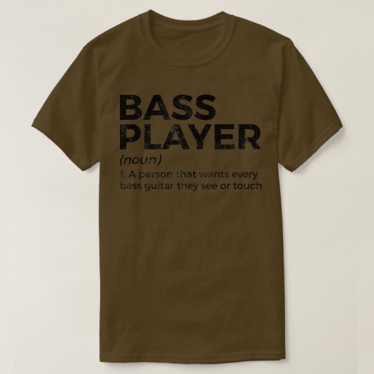 De definitiebast van de Speler van de bas voor Mus T-shirt (Design voorkant)