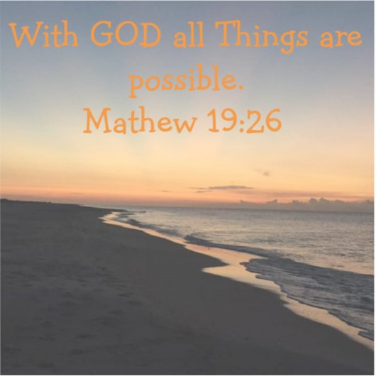 De definitieve sticker met GOD alles is mogelijk. (Voorkant)