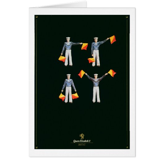 De dekking van het menu van aan boord QE2 (kleuren (Voorkant)