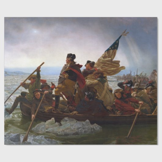 De Delaware overgestoken 1776: Generaal George Was Cadeaupapier (Vlak)