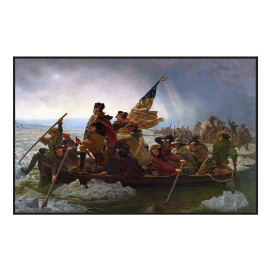 De Delaware overgestoken 1776: Generaal George Was Foto Afdruk (Voorkant)