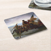 De Delaware overgestoken 1776: Generaal George Was Kartonnen Onderzetters (Schuin)