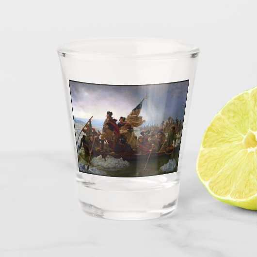 De Delaware overgestoken 1776: Generaal George Was Shot Glas (Voorkant)
