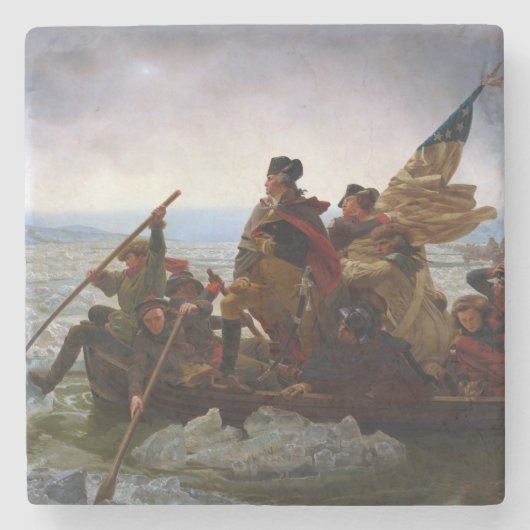 De Delaware overgestoken 1776: Generaal George Was Stenen Onderzetter (Voorkant)