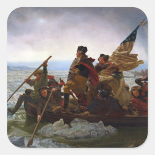 De Delaware overgestoken 1776: Generaal George Was Vierkante Sticker