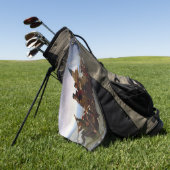 De Delaware oversteken 1776: Generaal George Washi Golfhanddoek (Groen)