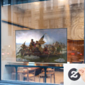 De Delaware oversteken 1776: Generaal George Washi Raamsticker (Cafe Raam)