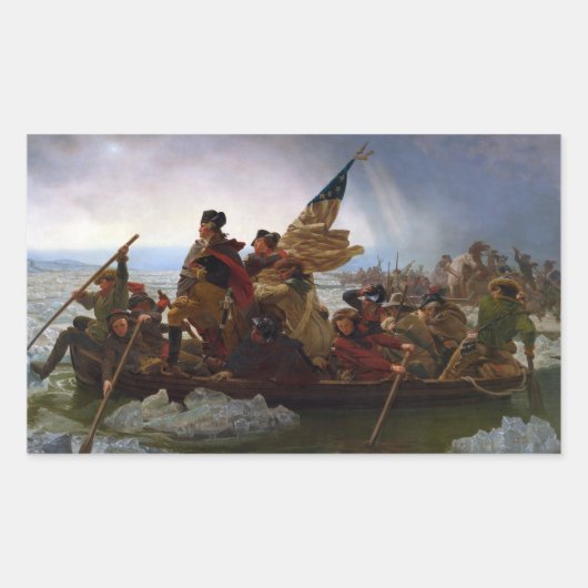 De Delaware River oversteken, George Washington Rechthoekige Sticker (Voorkant)