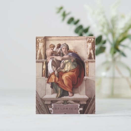 De Delfe sibyl - Fresco Sistine Chapel Briefkaart (Staand voorkant)