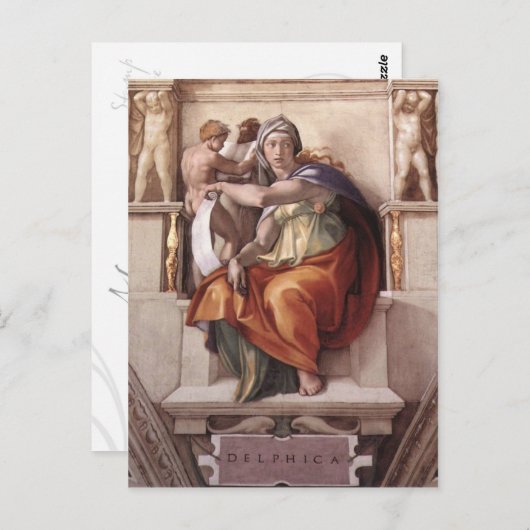 De Delfe sibyl - Fresco Sistine Chapel Briefkaart (Voorkant / Achterkant)