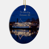 De Delta King 's nachts - Sacramento, CA Keramisch Ornament (Rechts)