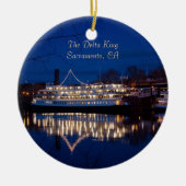De Delta King 's nachts - Sacramento, CA Keramisch Ornament (Voorkant)