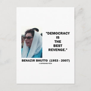 De democratie van Benazir Bhutto is de beste wraak Briefkaart