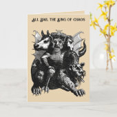 De Demon Van Wellust En Begeerte Drie-eenheid Bees Kaart (Gele Bloem)