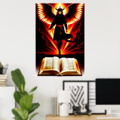 De demonische Bijbel | AI Art Poster (Thuiskantoor)