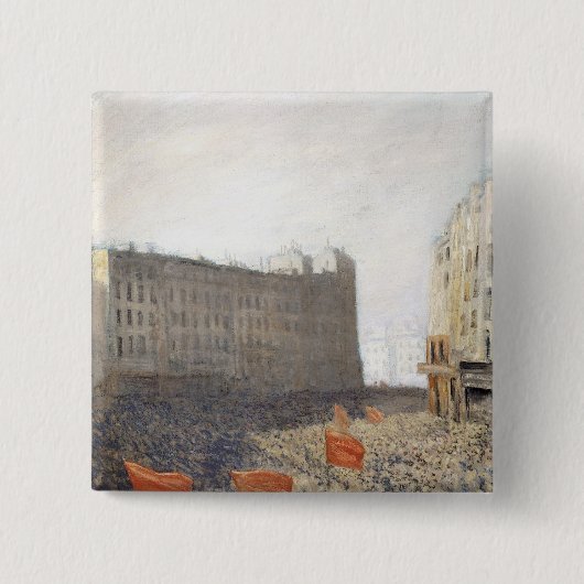 De demonstratie, 1905 vierkante button 5,1 cm (Voorkant)