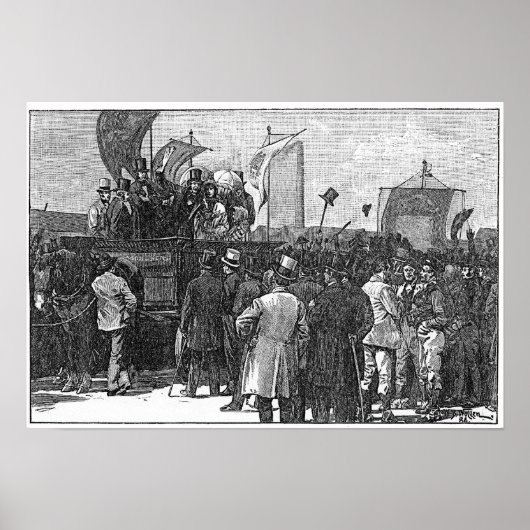 De demonstratie van de Chartist op Kennington Poster (Voorkant)