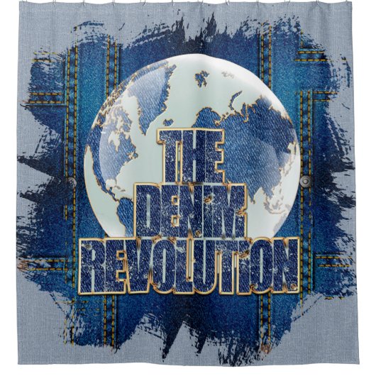 De Denim Revolutie Douchegordijn (Voorkant)