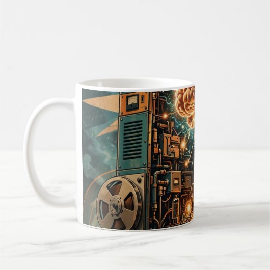 De denkende machine — Retro-Futurisme Mok (Links)