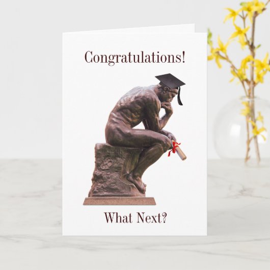 De denker Afstuderen gefeliciteerd Kaart (Gele Bloem)