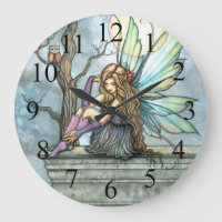 De Denker Fee en Uil Fantasie Kunst Klok