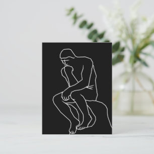 De denker man beeld lijn kunst, Geïnspireerd door Briefkaart