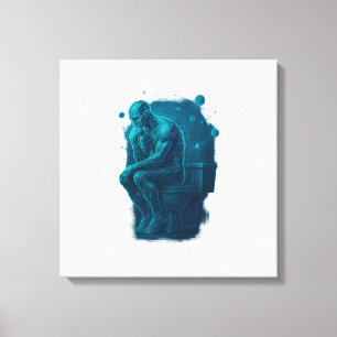 De denker op de troon canvas afdruk