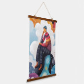 De denker opnieuw bedacht: Abstracte moderne kunst Hangend Wandkleed (Gebogen)