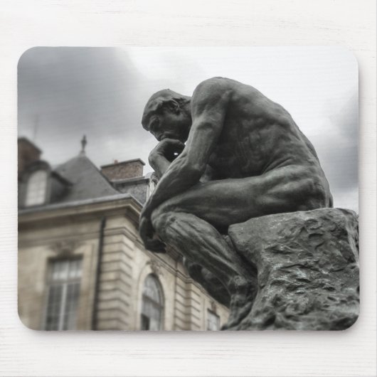 De Denker Rodin Parijs Beeldhouwwerk Muismat (Voorkant)