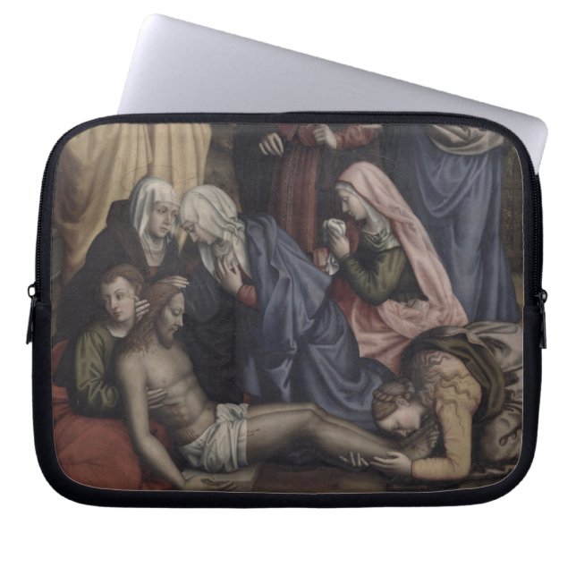 De depositie (olie op canvas) laptop sleeve (Voorkant)