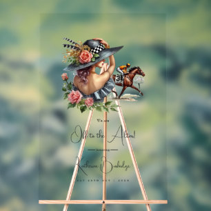 De Derby "Off to the Altar" Bruidsuitnodiging Welk Acryl Bord