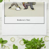 De derde Cartoon van Beethoven Theedoek (Gevouwen)