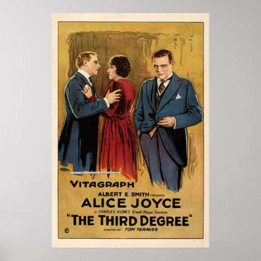  De Derde Graad 1919 Silent Crime Film Poster (Voorkant)