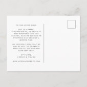 De derde keer is een Kosten Verander de Datum Aankondigingskaart (Achterkant)