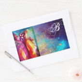 de derde maaswijdte , monogram rechthoekige sticker (Envelop)