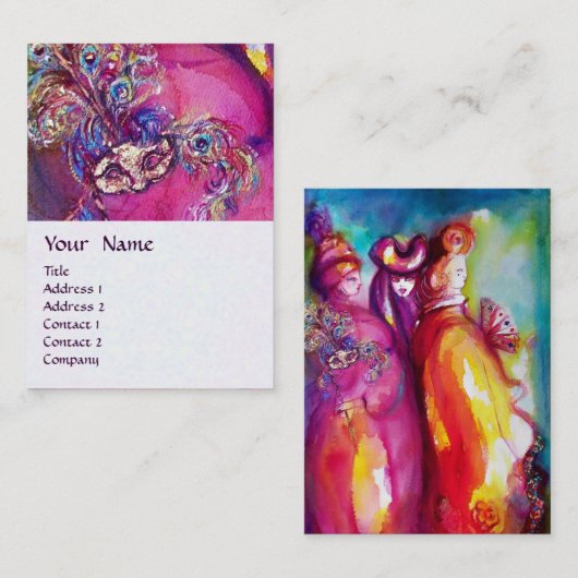 DE DERDE MASK / Costume Designer , theaterartiest Visitekaartje (Voorkant / Achterkant)