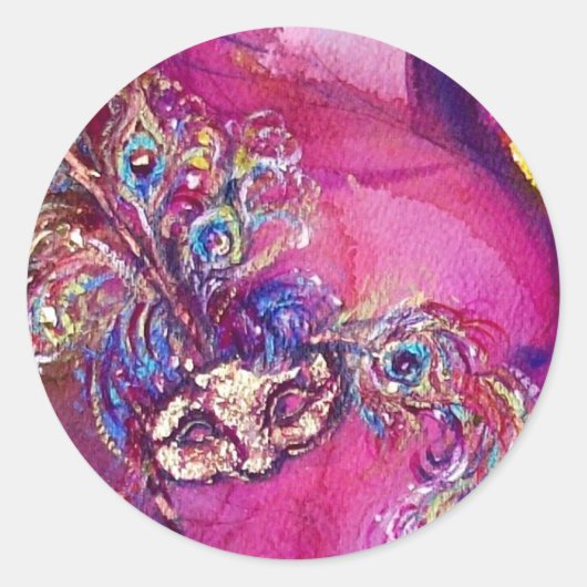 DE DERDE MASK/Venetiaanse Masquerade Ronde Sticker (Voorkant)