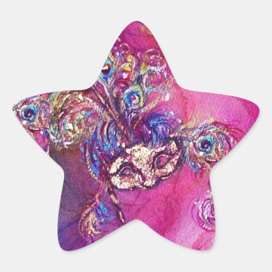 DE DERDE MASK/Venetiaanse Masquerade Star Ster Sticker (Voorkant)