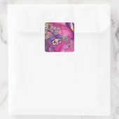DE DERDE MASK/Venetiaanse Masquerade Vierkante Sticker (Tas)