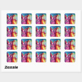 DE DERDE MASK/Venetiaanse Masquerade Vierkante Sticker (Vel)